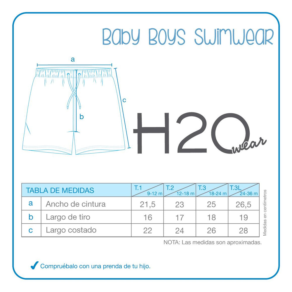 Pack 3 Short Baño Bebé Niño | H2O WEAR