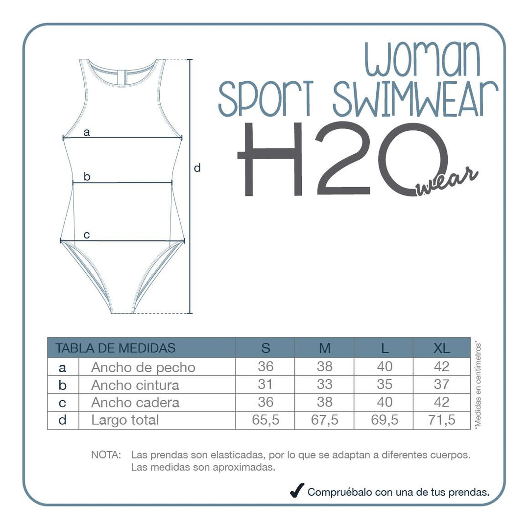 Traje de Baño Mujer Deportivo Franjas Sub Negro| H2O WEAR