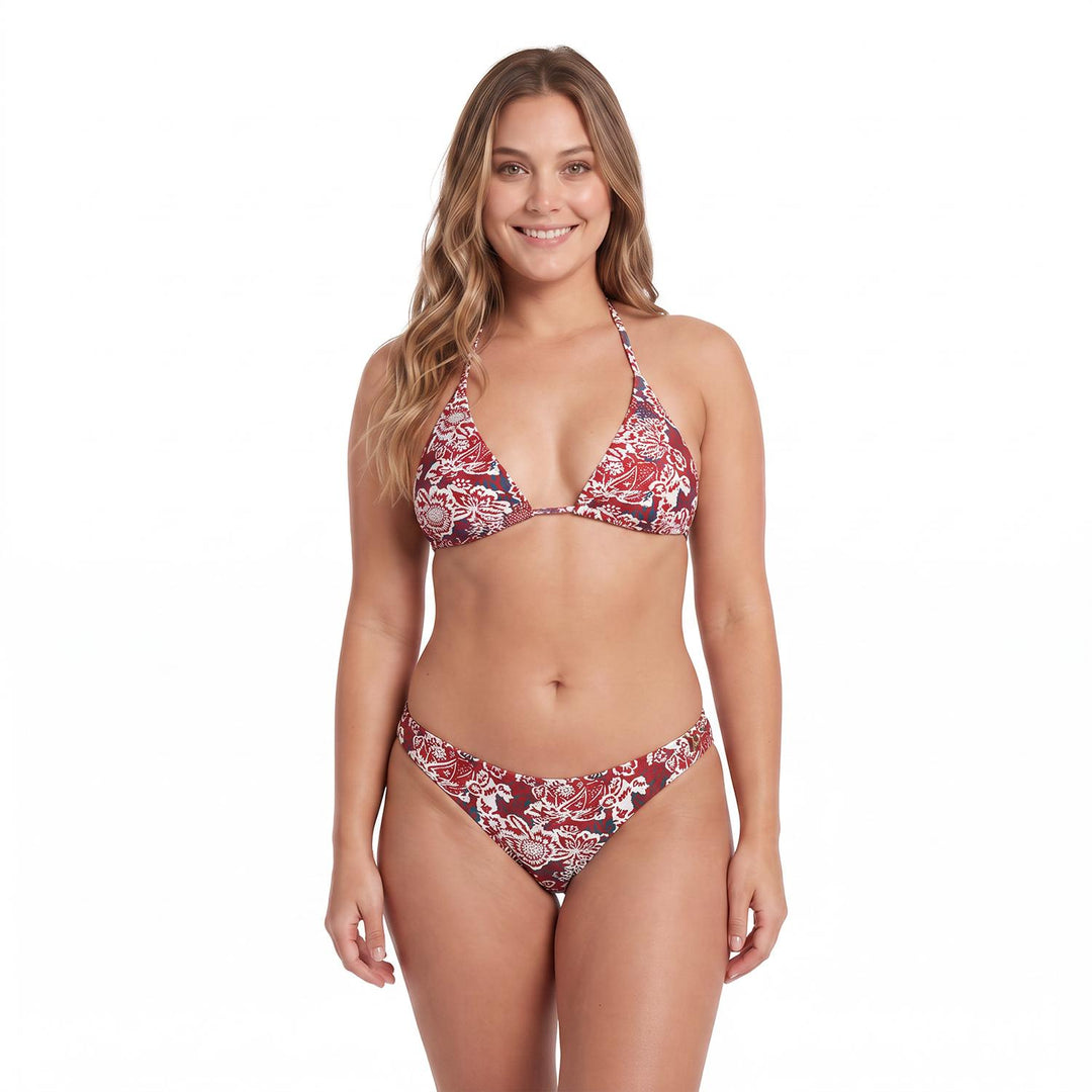 Traje de Baño Bikini Mujer H2O Wear Triangulo Estampado Burdeos