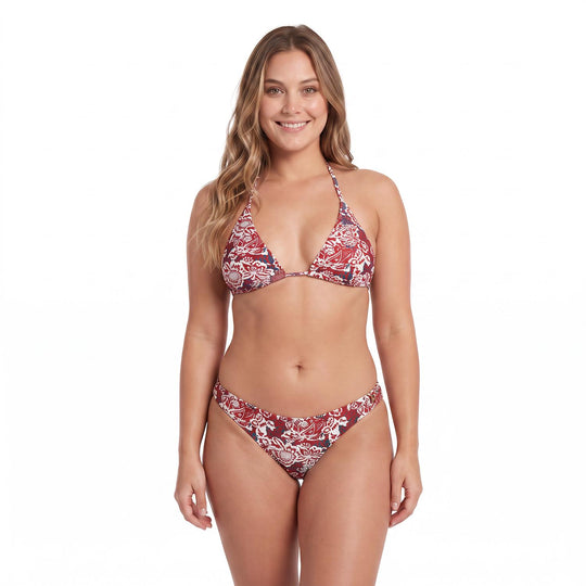 Traje de Baño Bikini Mujer H2O Wear Triangulo Estampado Burdeos