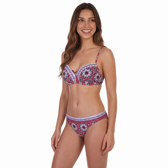 Traje de Baño Bikini MujerCopa Estampado| H2O Wear  Violeta