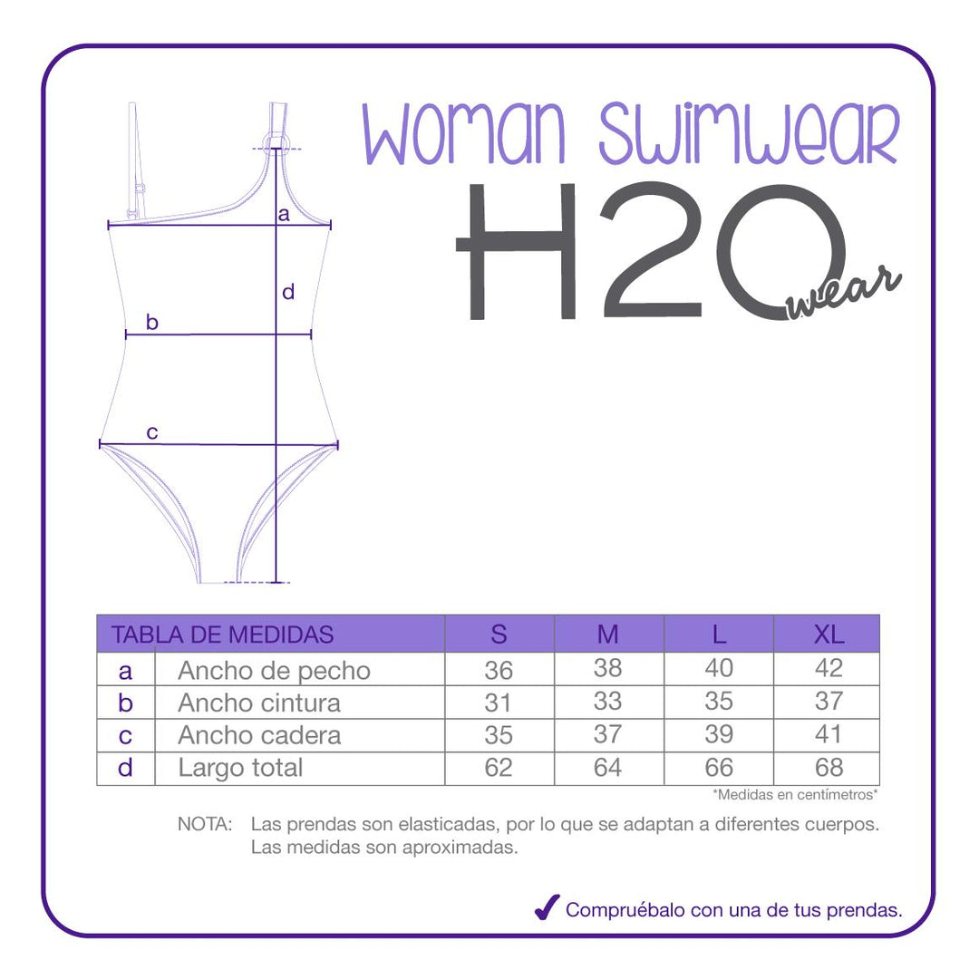 Traje de Baño Mujer 1 Hombro Isidora H2O Wear Negro