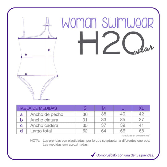 Traje de Baño Mujer 1 Hombro Isidora H2O Wear Negro