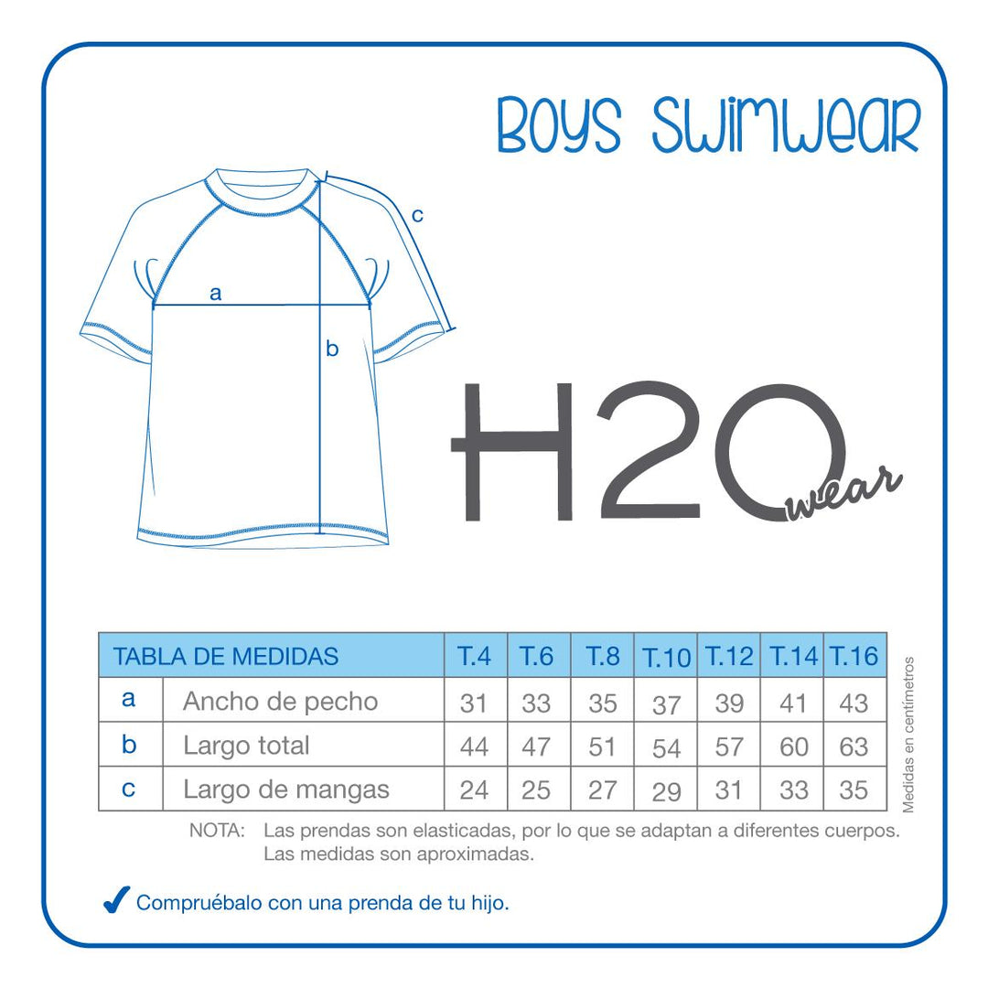 Polera UV50 Niño M.Corta | H2O WEAR