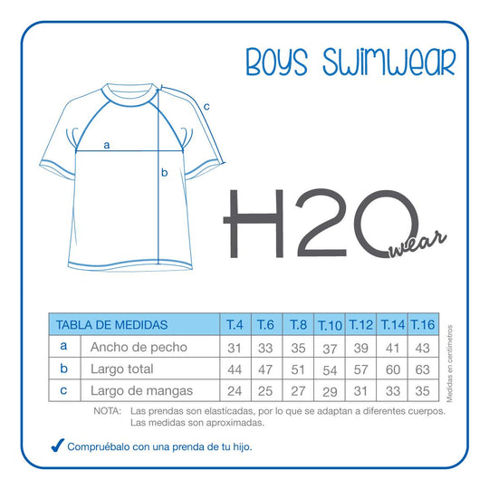 Polera UV50 Niño M.Corta | H2O WEAR