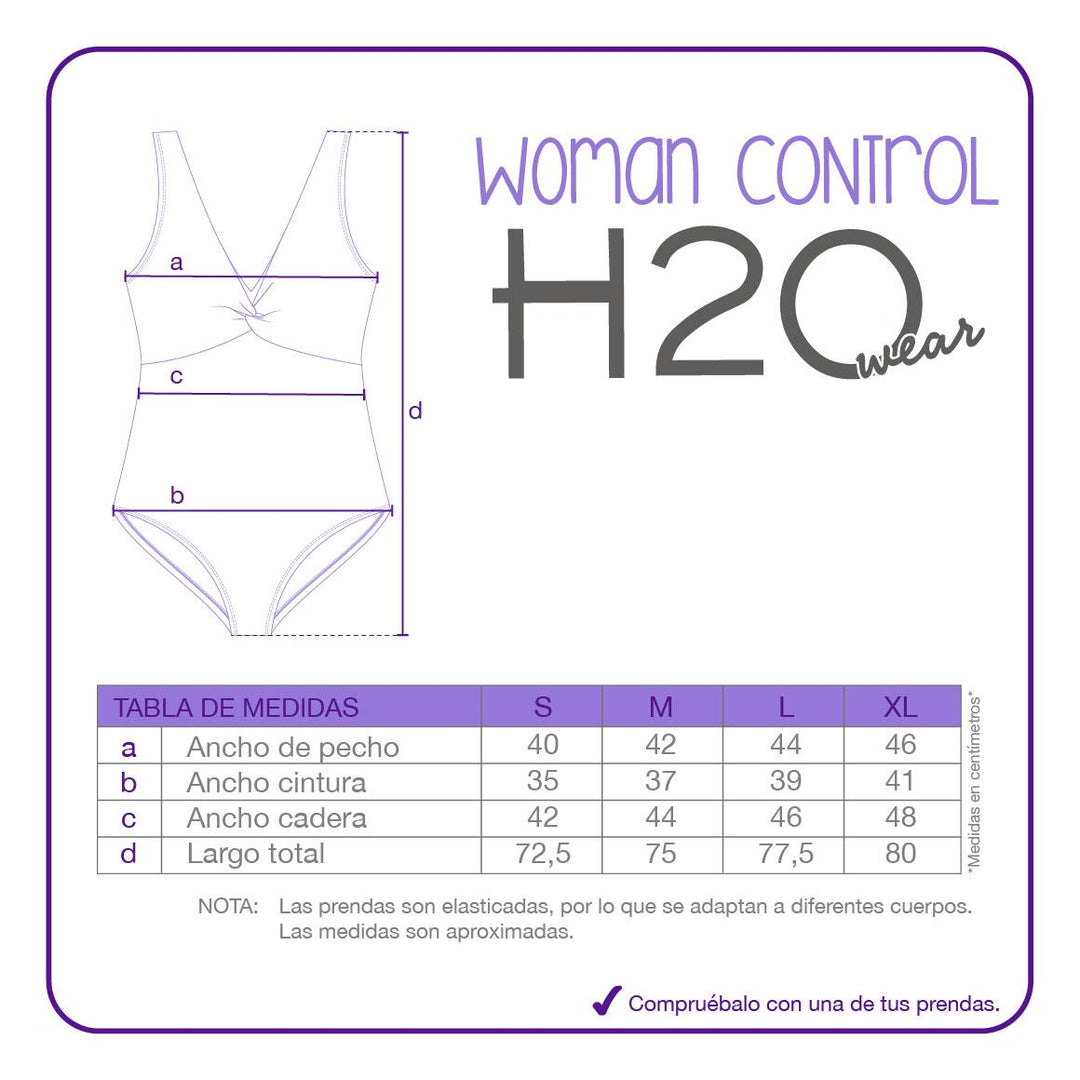 Traje de Baño Mujer Control Escote V Costados Lydia | H2O WEAR