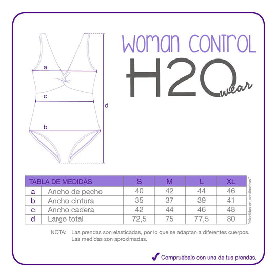 Traje de Baño Mujer Control Escote V Costados Lydia | H2O WEAR