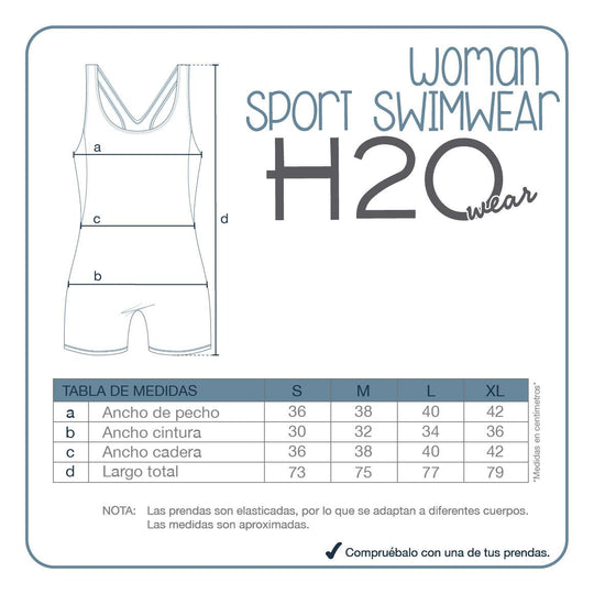 Traje de Baño Mujer Deportivo Largo Negro| H2O WEAR