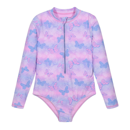 Traje de Baño UV50 Niña Con Zipper M.Larga | H2O WEAR