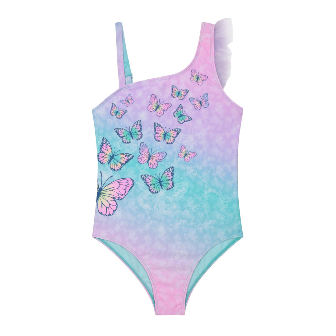 Traje de Baño UV50 Niña 1 Hombro Vuelo Tulle | H2O WEAR