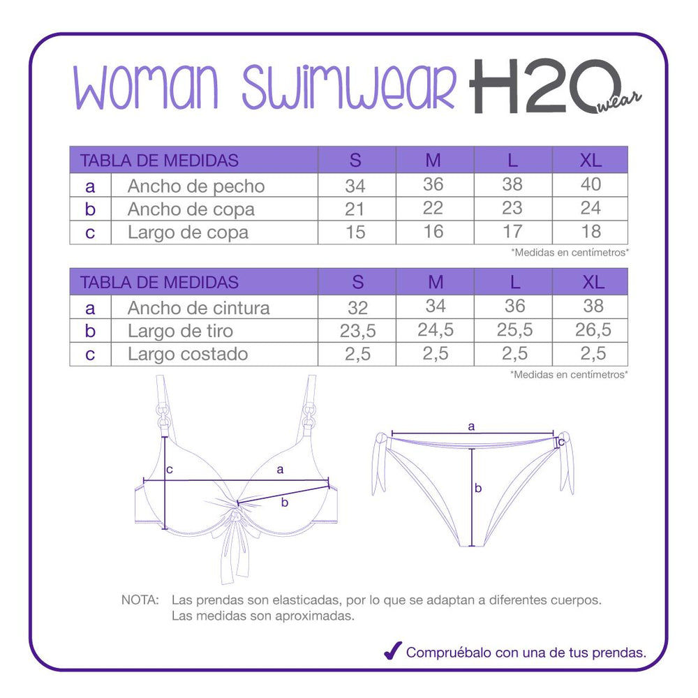 Traje de Baño Mujer Bikini Copas Adela H2O Wear Multicolor