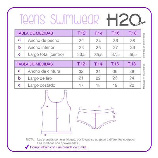 Tankini UV50 Teens Niña Sublimado| H2O WEAR