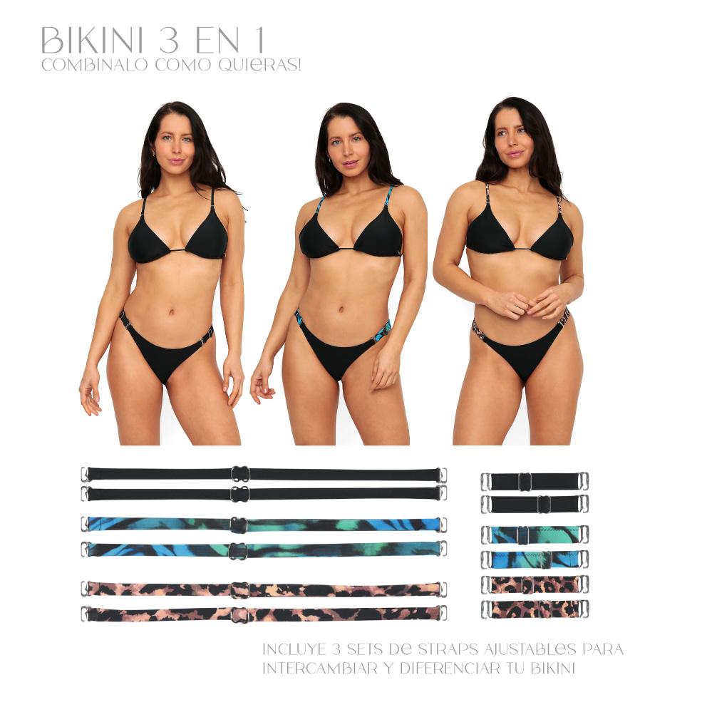 Traje de Baño Mujer Bikini Mix and Match Violeta H2O Wear Negro