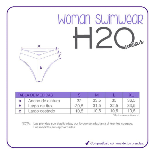 Traje de Baño Mujer Bottom Alto Raquel H2O Wear Azulino