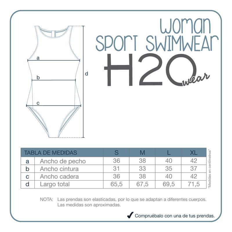 Traje de Baño Mujer Deportivo Cierre H2O Wear Negro