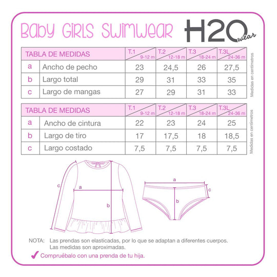 Set UV UV50 Bebé Niña M.Larga | H2O WEAR