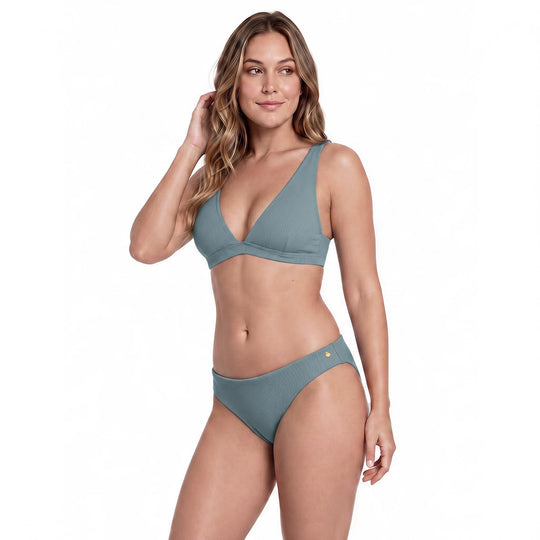 Traje de Baño Bikini Mujer H2O Wear Halter Textura Rib Verde