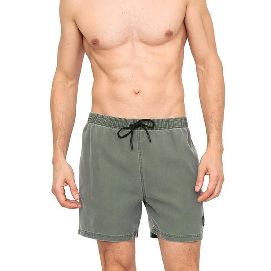 Traje de Baño Hombre Short  Liso Gastado H2O Wear Verde