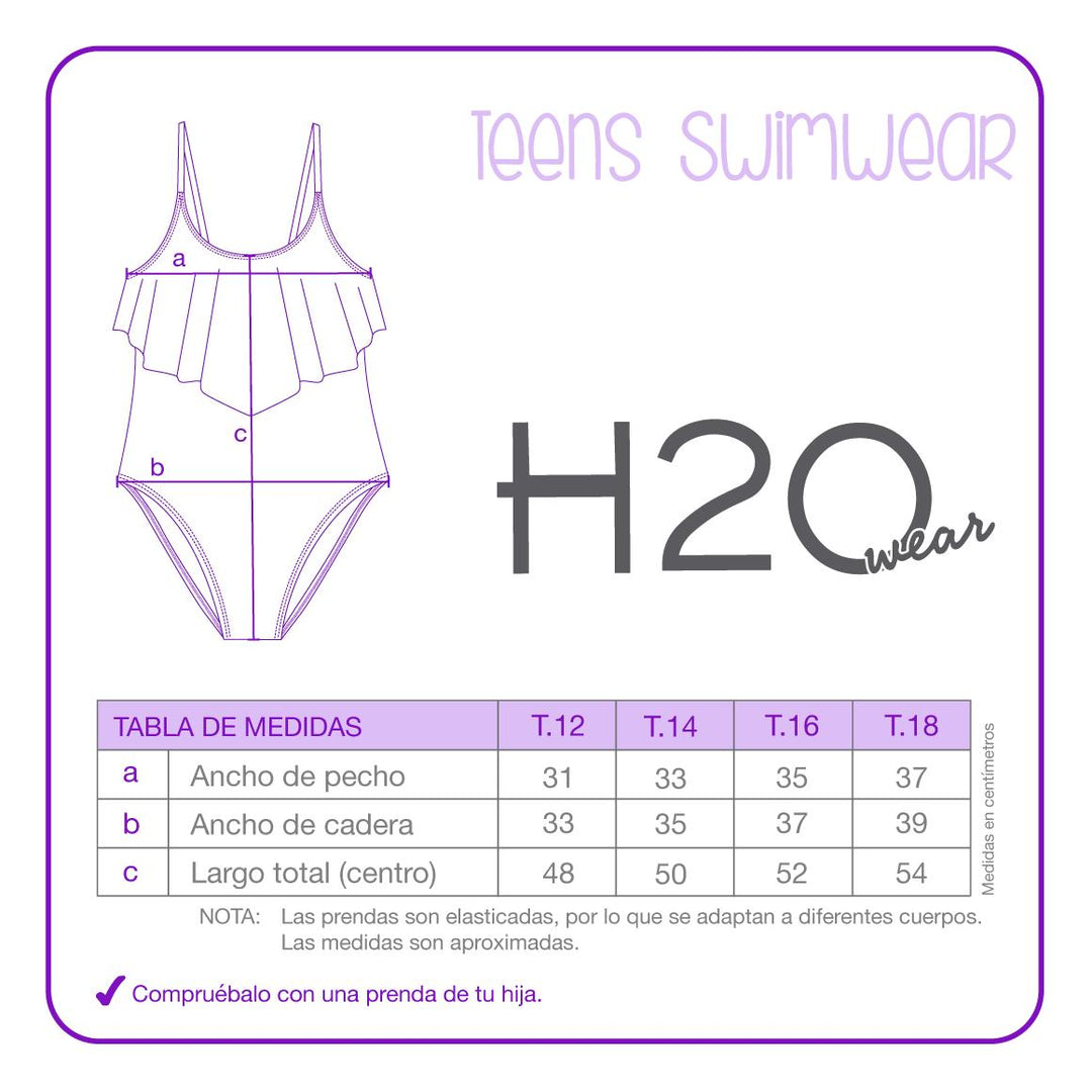 Traje de Baño UV50 Teens Niña Vuelos | H2O WEAR
