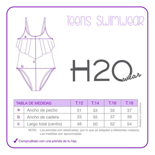 Traje de Baño UV50 Teens Niña Vuelos | H2O WEAR
