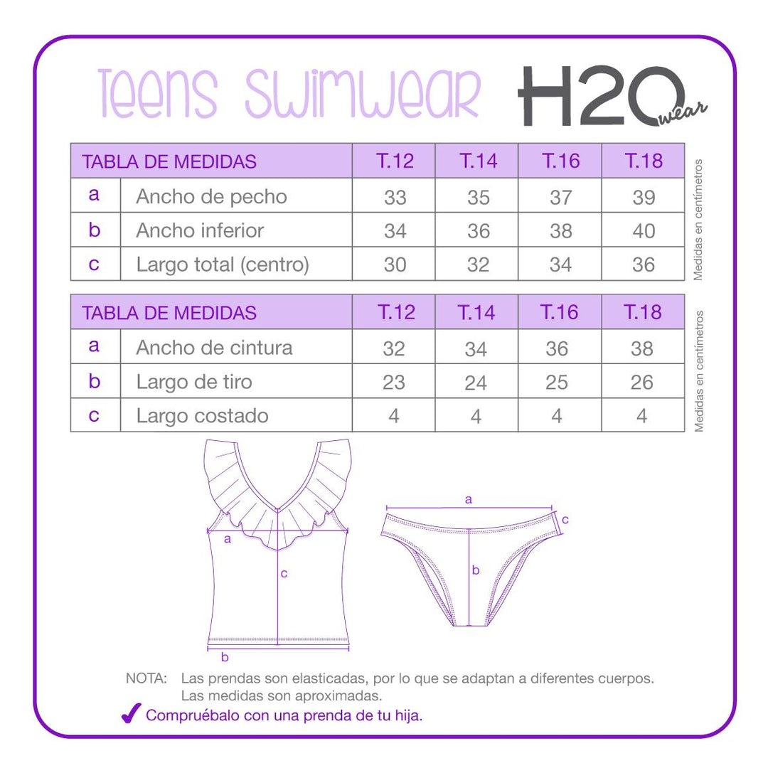 Traje de Baño Niña Teens Tankini UV30+ en V H2O Wear