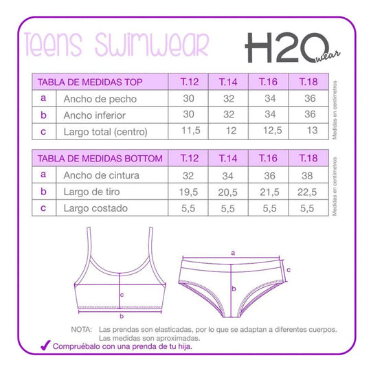 Teens Niña Bikini UV+30 Bretel Rib Rosado
