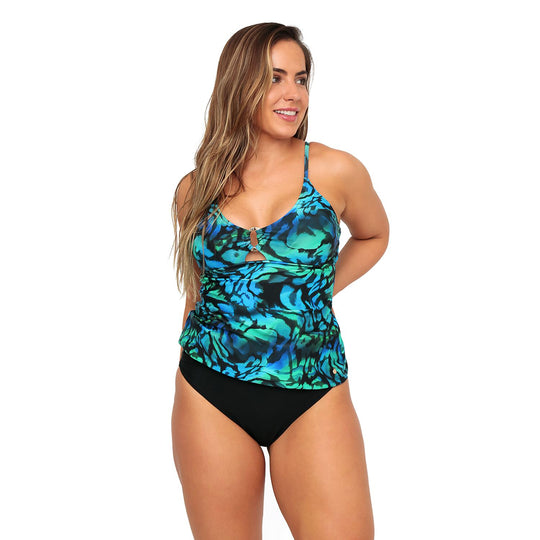 Traje de Baño Mujer Tankini  Marina H2O Wear Azul