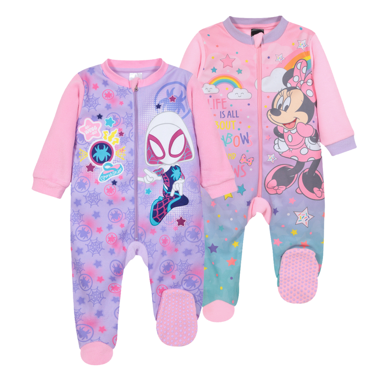 Pijama de bebé niña de polar fleece rosado (0 a 24 meses) - Colloky Chile